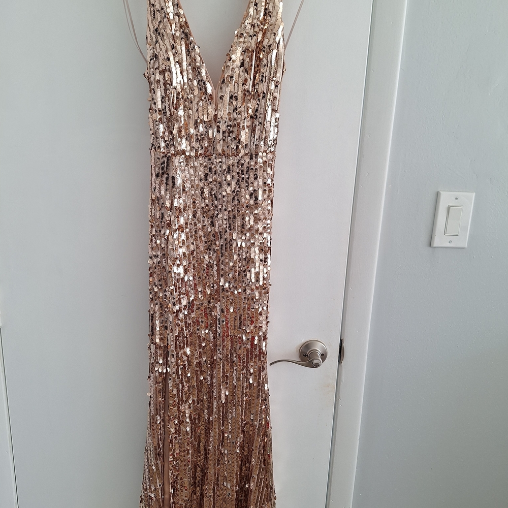 Xtaren Gold Sequin Dress